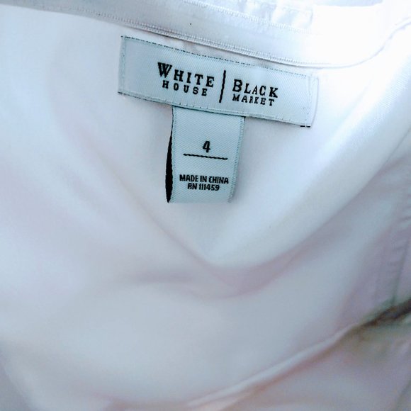 Strapless White Prom Dress Women's Sz 4 Pleated Bustier WHITE HOUSE BLACK MARKET - Picture 3 of 12